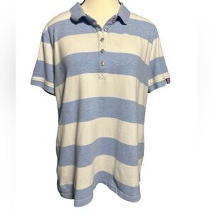 Tommy Hilfiger Light Blue and White Polo Shirt